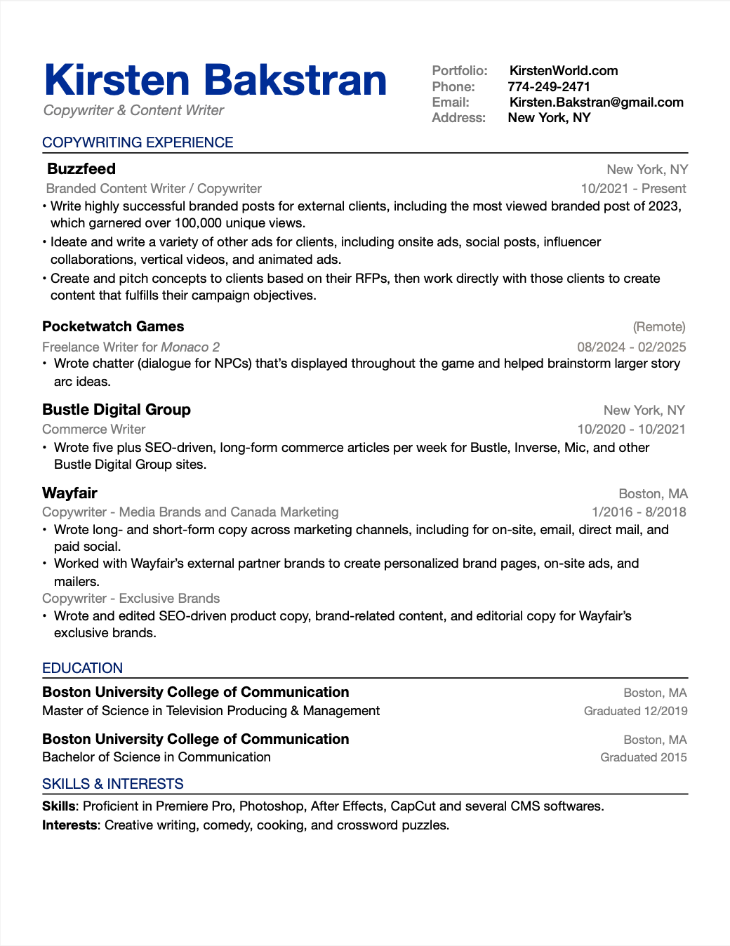 resume